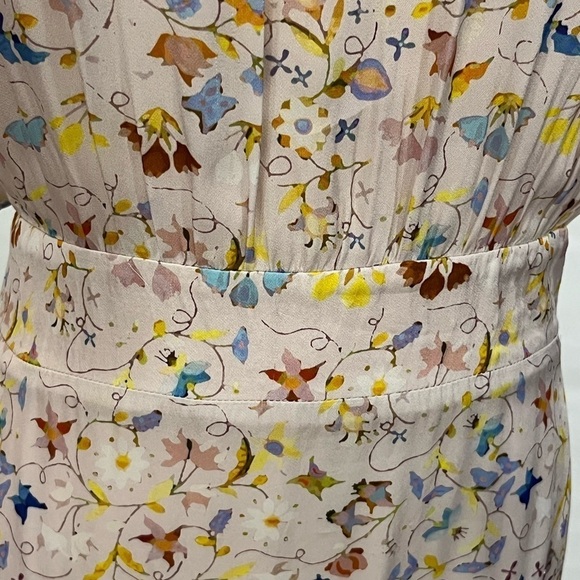 Cynthia Rowley Blush Pink Magic Garden Floral Flutter Sleeve Maxi Dress Size 14 - Picture 8 of 15